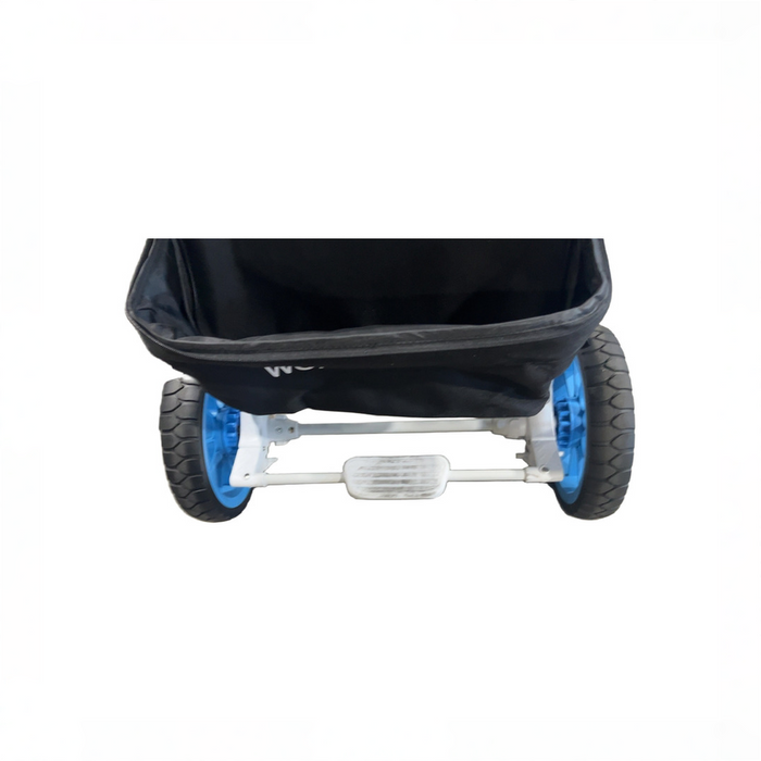 Shop Wonderfold W4 Luxe Quad Stroller Wagon, Volcanic Black Fabric, White Frame with Black Handlebar, Year Unknown at GoodBuy Gear