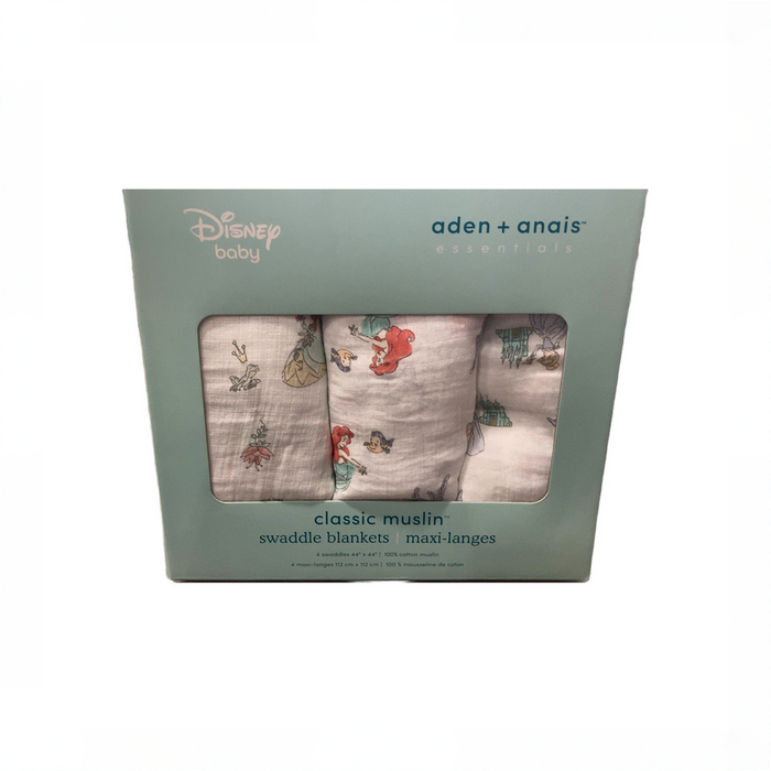 Shop Aden + Anais Cotton Muslin Swaddles Pack of 4, Disney Princess at GoodBuy Gear