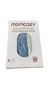 Shop Momcozy Muslin Fitted Bassinet Sheet 2 Pack, Blue/Grey at GoodBuy Gear