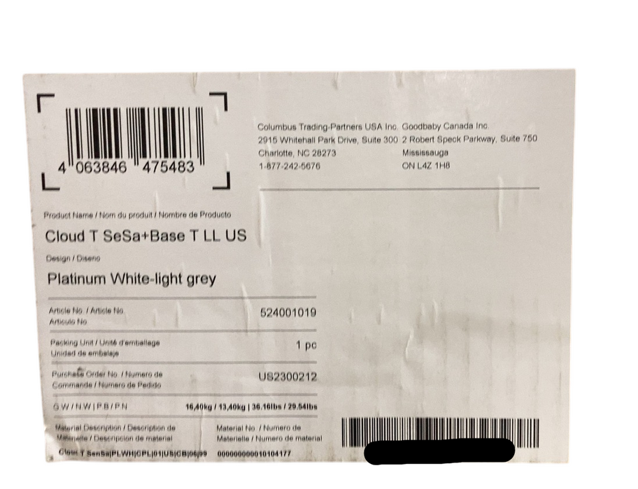 Shop Cybex Cloud T SensorSafe Infant Car Seat With Base, 2024, Platinum White at GoodBuy Gear