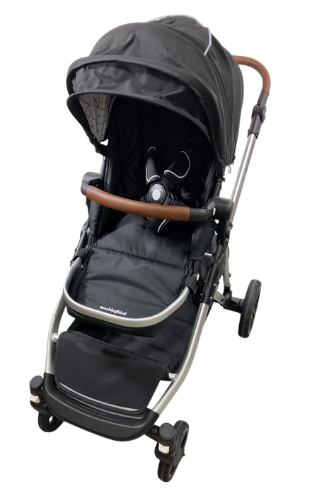 Shop Mockingbird Single to Double 2.0 Stroller, 2024, Black, Silver With Penny Leather, Windowpane at GoodBuy Gear