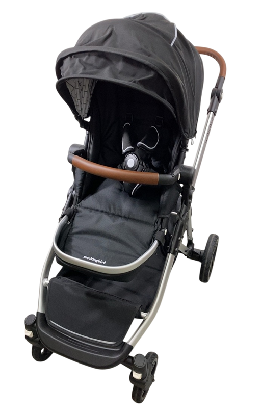 Shop Mockingbird Single to Double 2.0 Stroller, 2024, Black, Silver With Penny Leather, Windowpane at GoodBuy Gear