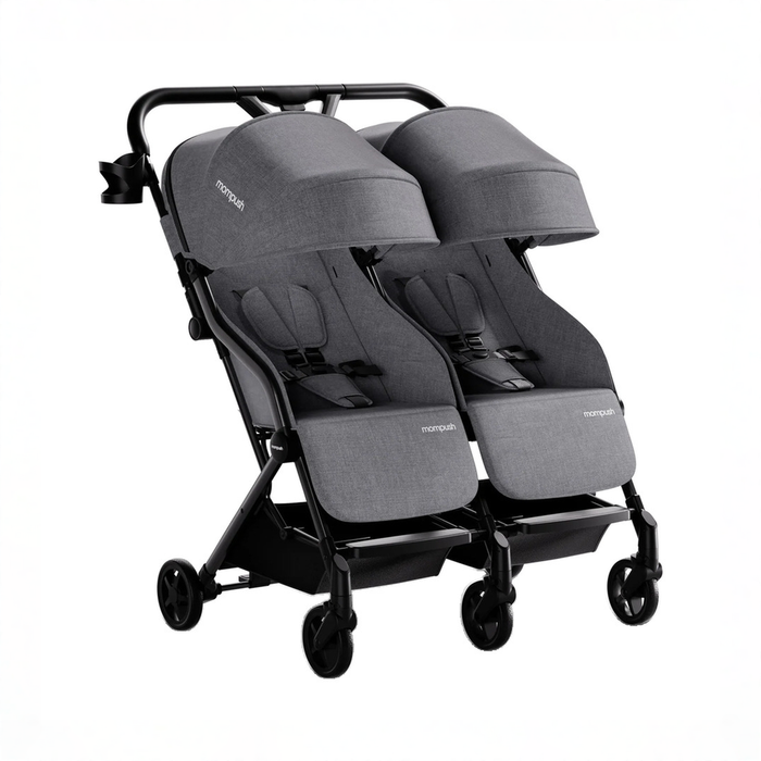 Shop Mompush Lithe Double Stroller, 2026, Grey at GoodBuy Gear