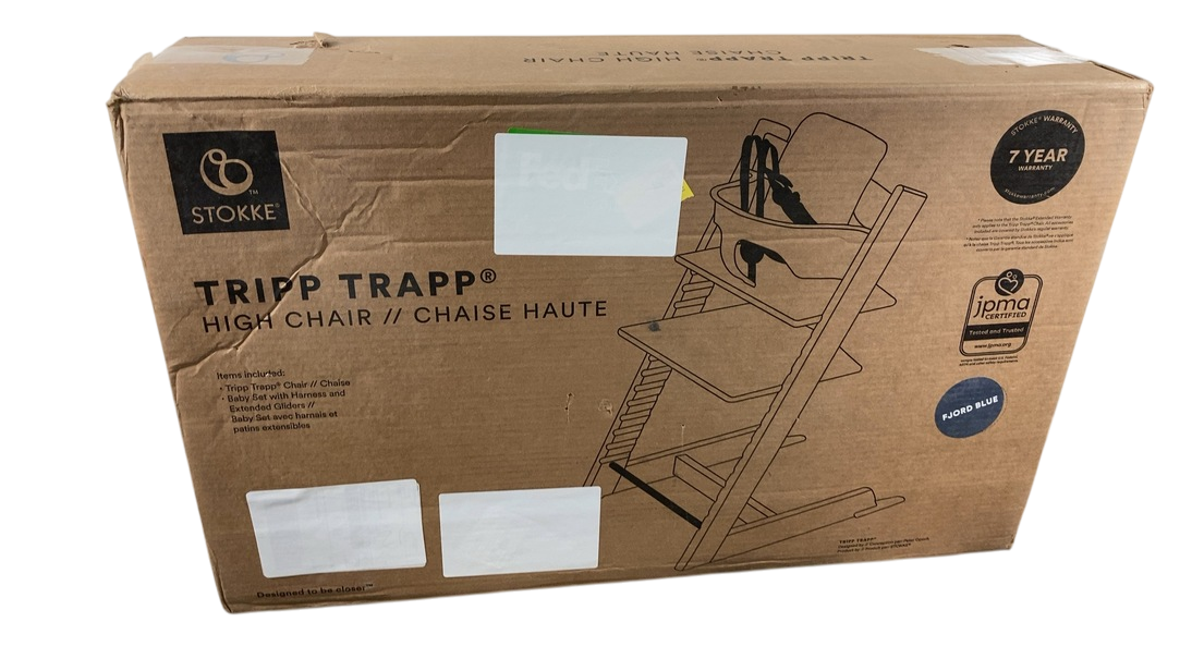Shop Stokke Tripp Trapp High Chair With Baby Set, 2, Fjord Blue at GoodBuy Gear