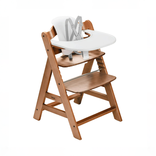 Shop Hauck Alpha+ Adjustable Wooden High Chair Set, Walnut, White Set, Without Cushion at GoodBuy Gear