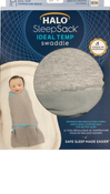 Shop Halo Ideal Temp Swaddle, Grey/Aqua, Newborn at GoodBuy Gear