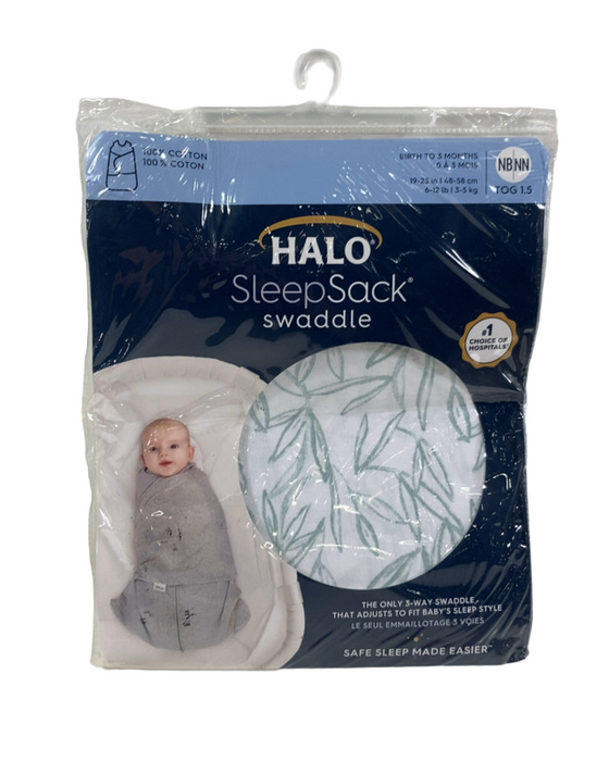 Shop Halo SleepSack Swaddle, Green Leaves, Newborn at GoodBuy Gear