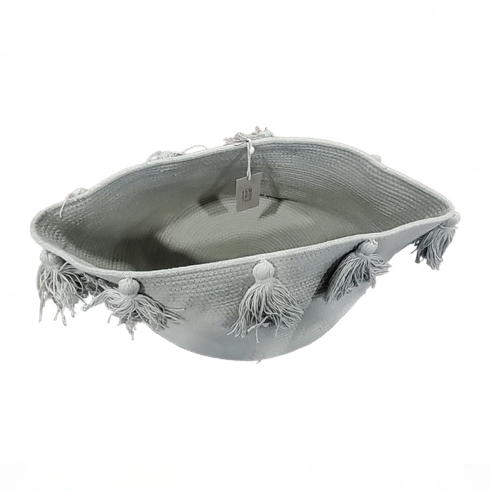 Shop Lorena Canals Tassels Basket, Blue Sage HIDDEN REQ 7/8 JL at GoodBuy Gear