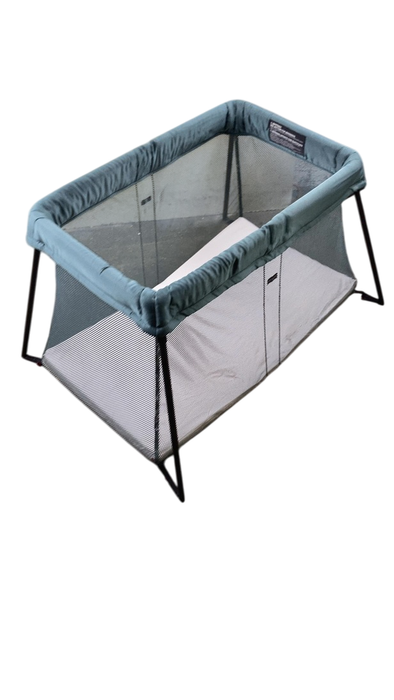 Shop BabyBjorn Travel Crib Light Bundle with Fitted Sheet, Dark Green at GoodBuy Gear