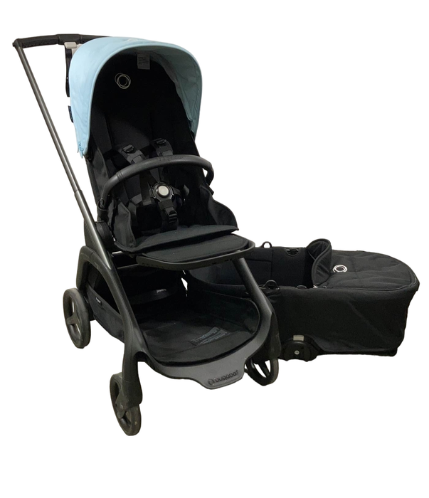 used Bugaboo Dragonfly Bassinet and Seat Stroller, 2023, Graphite, Midnight Black, Skyline Blue