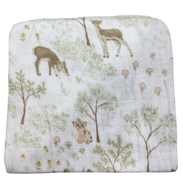 Shop Little Unicorn Cotton Muslin Fitted Crib Sheet, Woodlnd friends at GoodBuy Gear