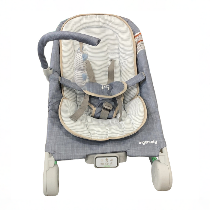 Shop Ingenuity Happy Belly Rock-to-Bounce Massage Seat, Chambray at GoodBuy Gear