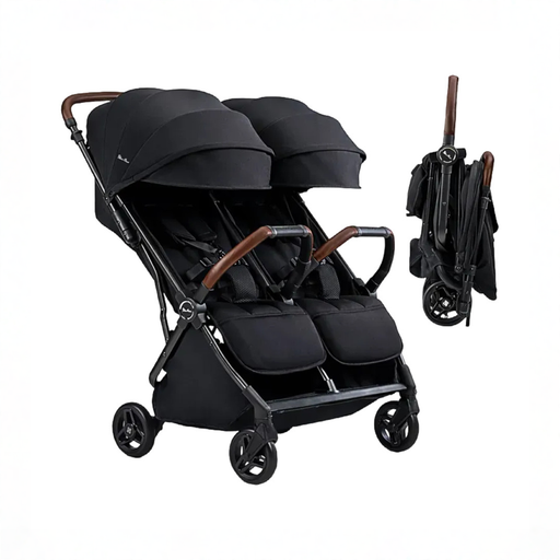 Shop Silver Cross Jet Double Travel Stroller, 2024, Black at GoodBuy Gear