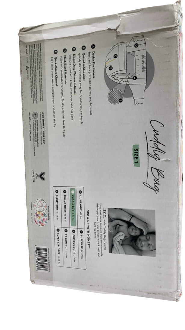 Honest Company Club Box Diapers, Size 1, Rose Blossom + Tutu Cute, 80