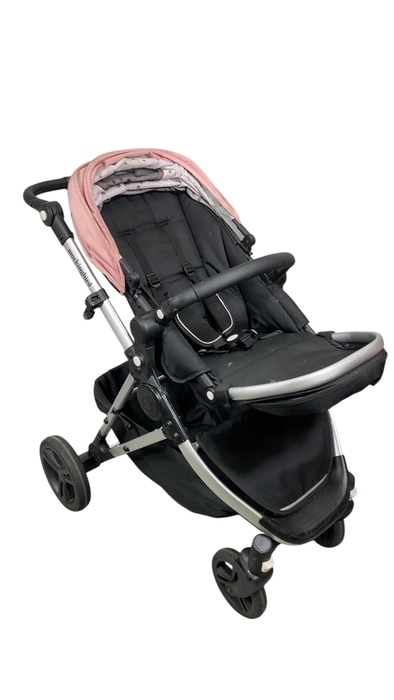 Shop Mockingbird Single 2.0 Stroller, 2024, Bloom, Silver With Black Leather, Watercolor Drops at GoodBuy Gear