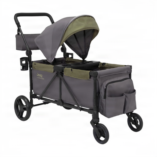 Shop Delta Children Jeep Sport All-Terrain Stroller Wagon, Grey with Olive Green at GoodBuy Gear