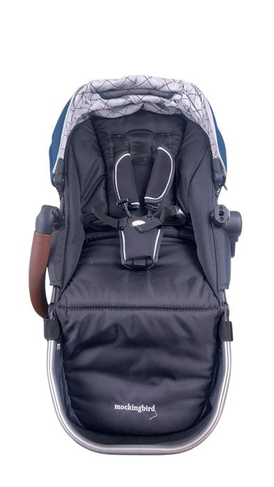 Shop Mockingbird 2nd Seat Kit with Extendable Canopy, Sea, Silver With Penny Leather, Windowpane at GoodBuy Gear