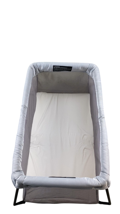 Shop BabyBjorn Travel Crib Light Bundle with Fitted Sheet, Silver at GoodBuy Gear