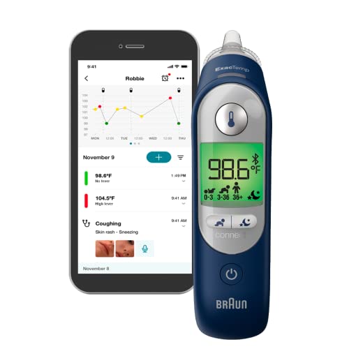 Braun ThermoScan 7+ Connect Thermometer, Blue