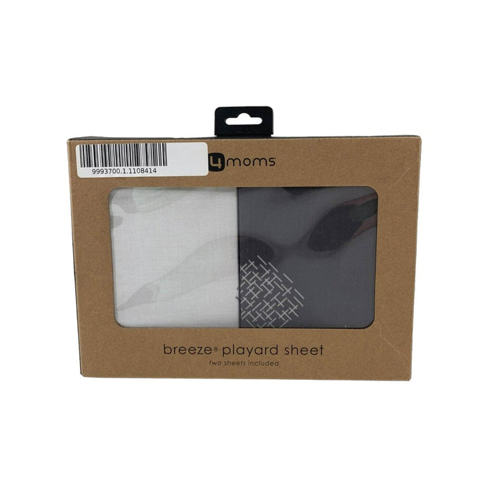 4moms Breeze Playard Sheet Bundle, 2 Pack, White & Grey