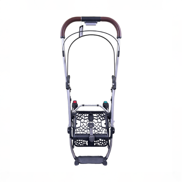 Shop DRAFT - UPPAbaby MINU V2 Stroller Frame, 2025, Silver with Saddle Leather at GoodBuy Gear