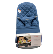 Shop BabyBjorn Bouncer Bliss Bundle With Toy Bar, Dark Gray Frame, Googly Eyes Pastels, Midnight Blue Classic Quilt-HIDDED MISSING at GoodBuy Gear