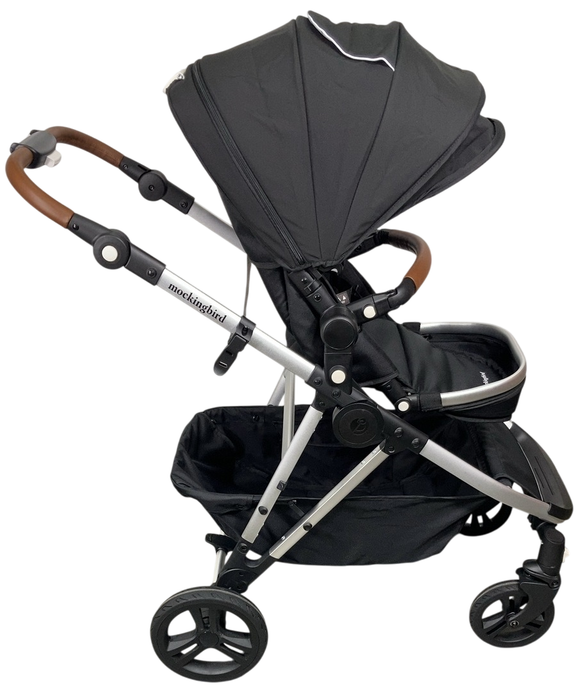 Shop Mockingbird Single to Double 2.0 Stroller, 2024, Black, Silver With Penny Leather, Windowpane at GoodBuy Gear
