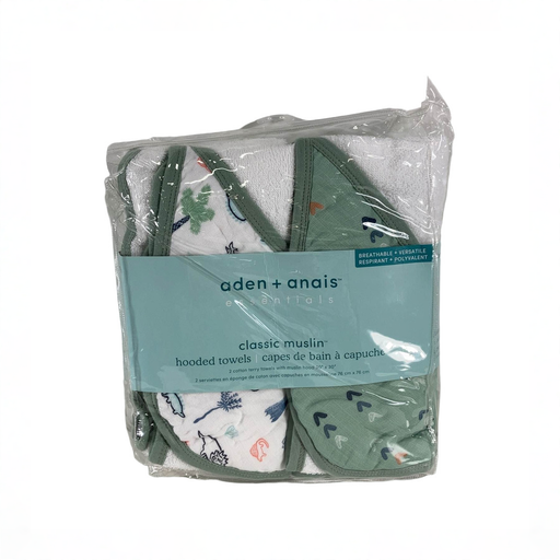 Shop Aden + Anais Essentials Cotton Muslin Hooded Towel, 2 Pack, Dinotime at GoodBuy Gear