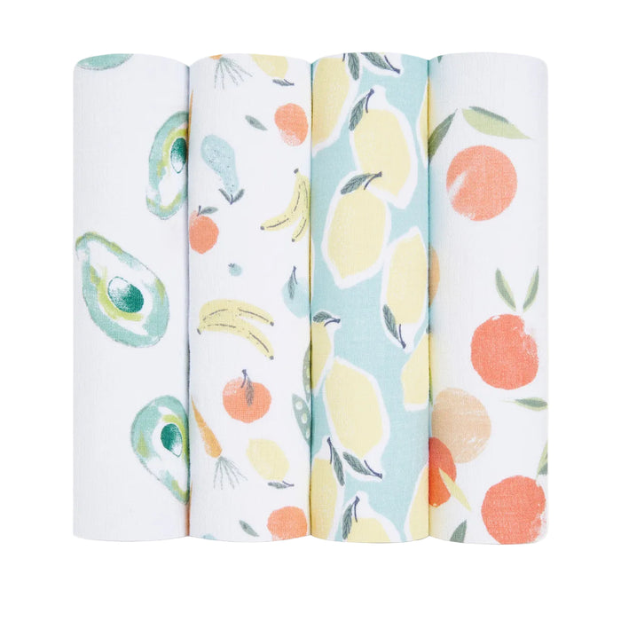 Aden + Anais Cotton Muslin Swaddle, 4 Pack, 44" x 44", Classic Muslin, Farm to Table