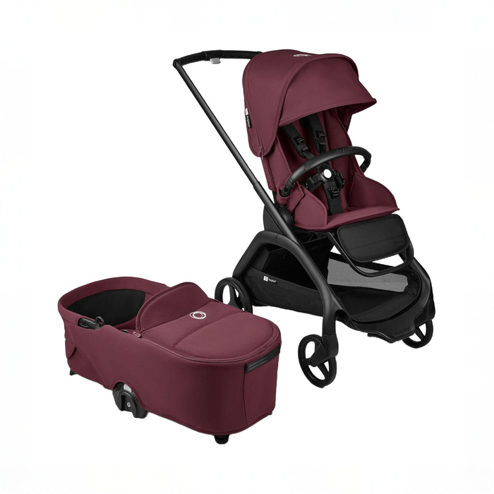 Shop Bugaboo Dragonfly Bassinet and Seat Stroller, 2024, Black, Dark Cherry, Dark Cherry at GoodBuy Gear