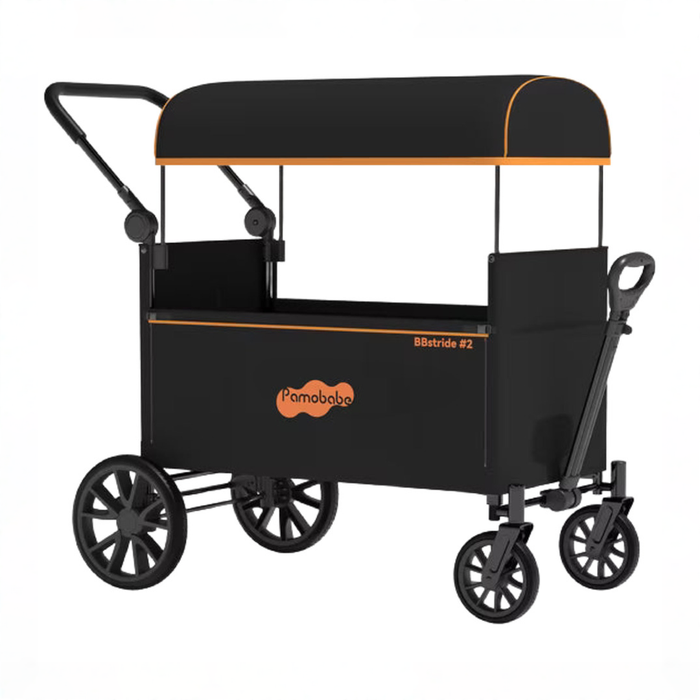 Shop Pamo Babe Wagon Stroller, Black with Orange Accents at GoodBuy Gear