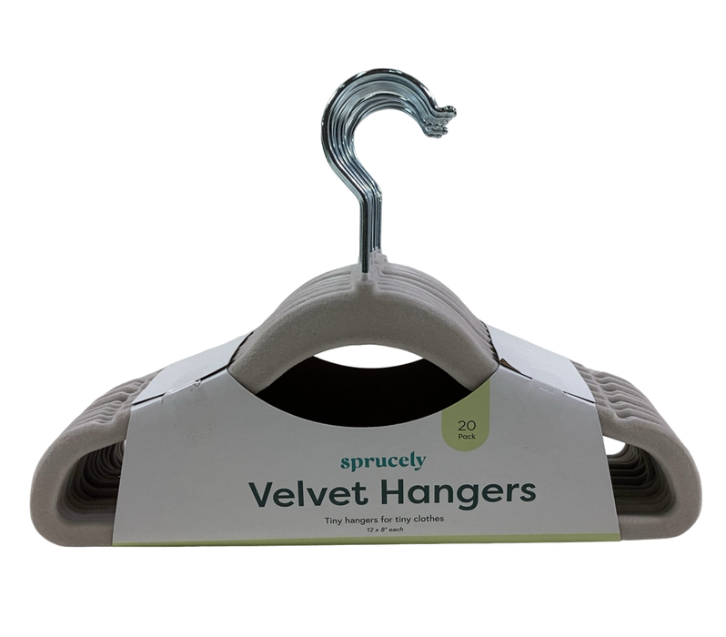 Shop Sprucely Velvet Hangers 20 Pack, Grey at GoodBuy Gear
