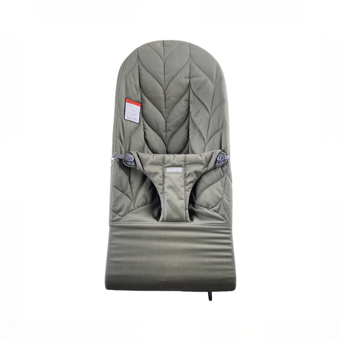 Shop BabyBjorn Bouncer Bliss, Dark Gray Frame, Dark Green Woven Petal Quilt at GoodBuy Gear