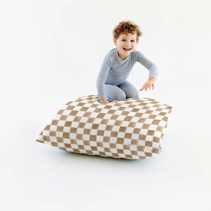 Toki Kids Square Bean Bag, Checker Toffee
