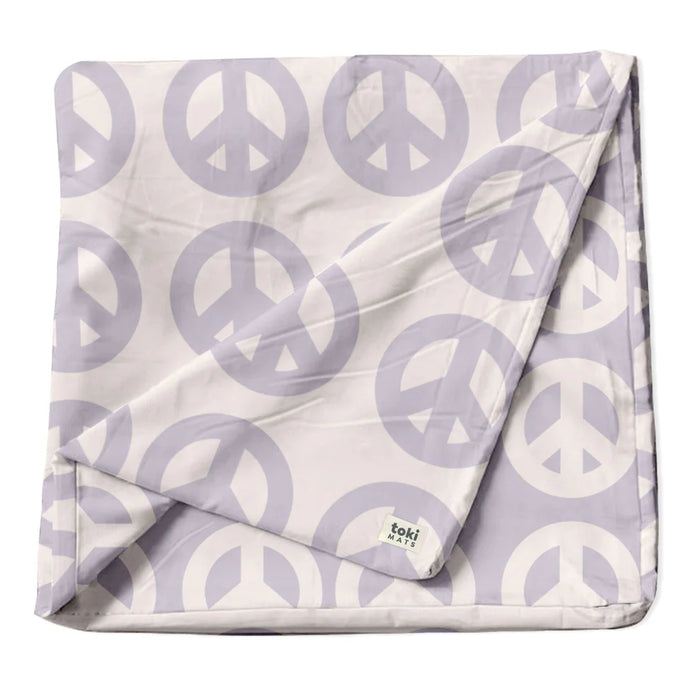 Toki Kids Standard Mat Cover 40" x 40", Peace Sign