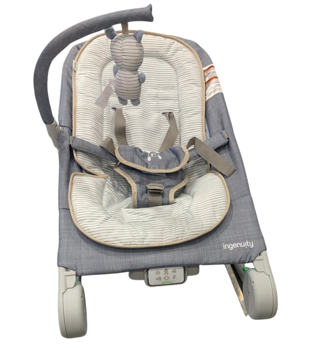 Shop Ingenuity Happy Belly Rock-to-Bounce Massage Seat, Chambray at GoodBuy Gear
