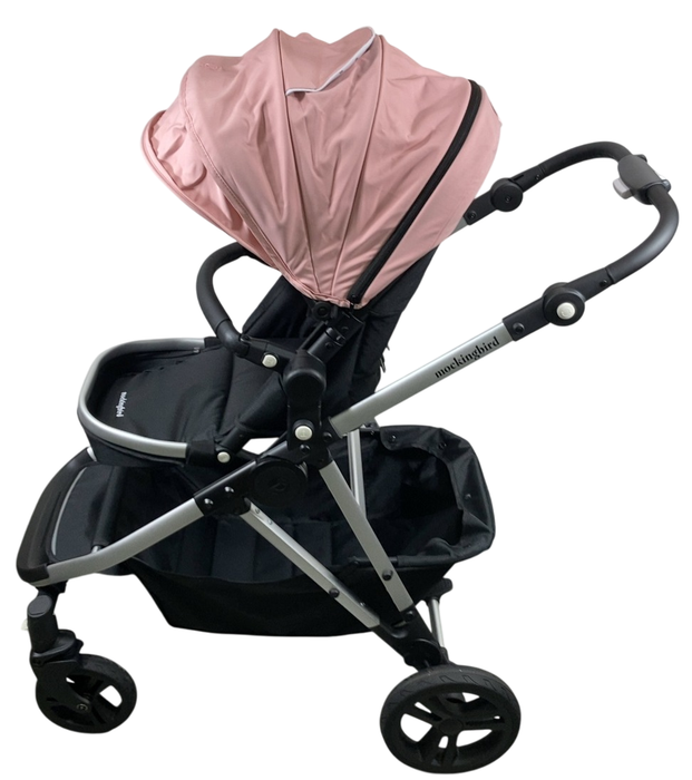 Shop Mockingbird Single to Double 2.0 Stroller, Bloom, Watercolor Drops, Silver With Black Leather, 2024 at GoodBuy Gear
