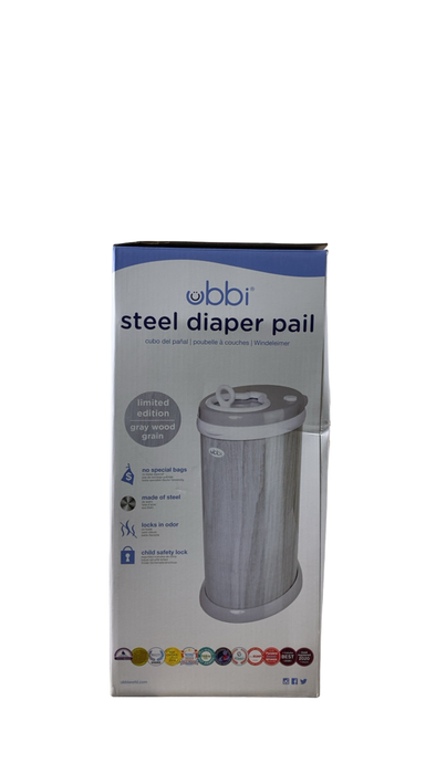 Shop Ubbi Diaper Pail, Gray Woodgrain at GoodBuy Gear