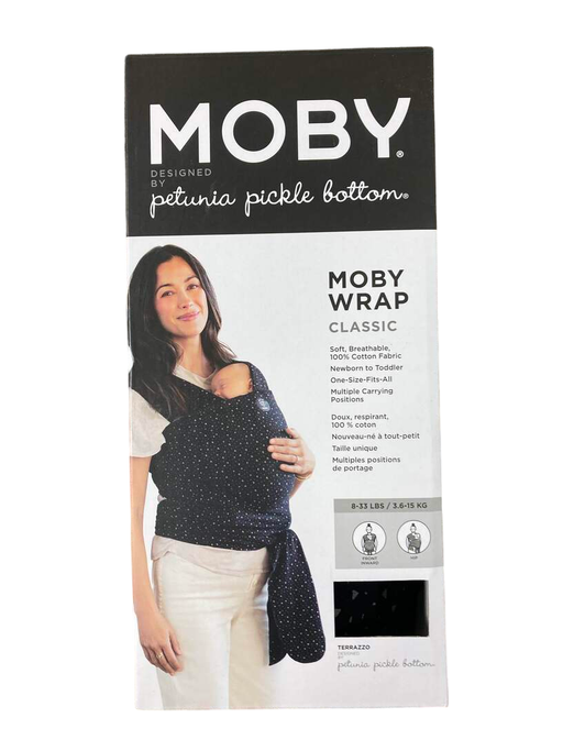 used Moby Wrap Baby Carrier, Terrazzo Black