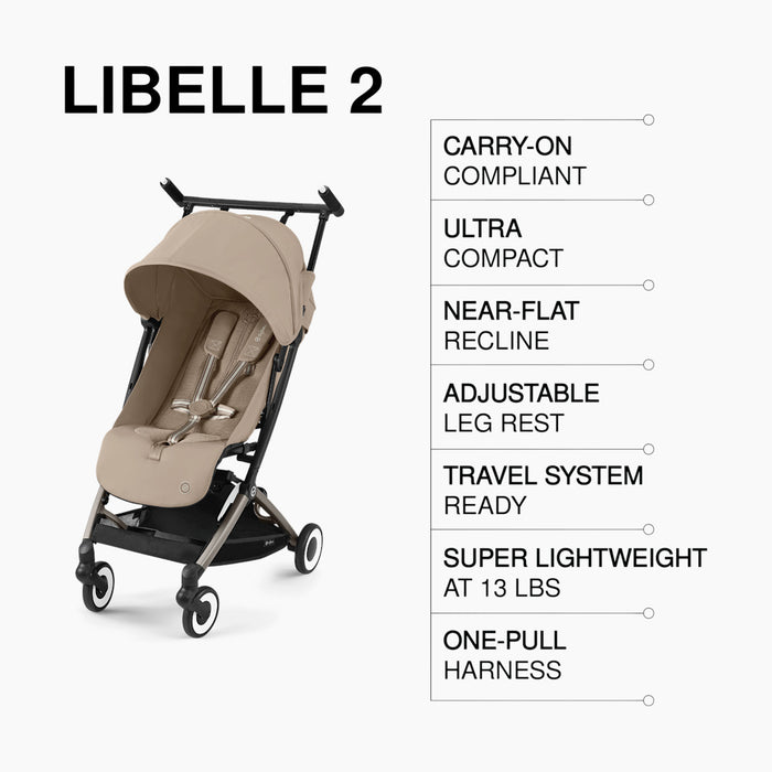 Cybex Libelle 2 Compact Stroller, 2024, Almond Beige
