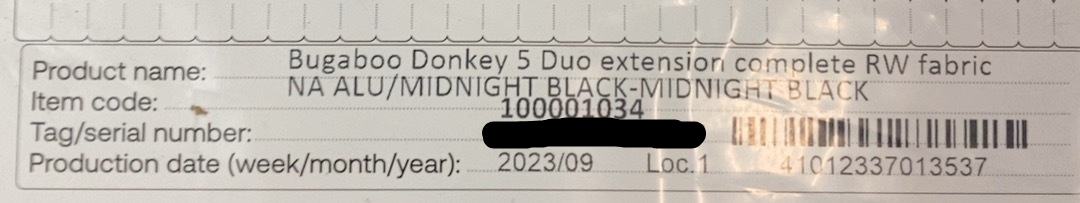 Shop Bugaboo Donkey 5 Duo Extension Set, 2023, Black, Midnight Black, Midnight Black, with Canopy at GoodBuy Gear