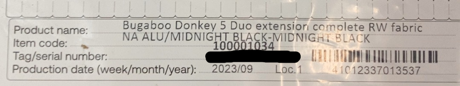 Shop Bugaboo Donkey 5 Duo Extension Set, 2023, Black, Midnight Black, Midnight Black, with Canopy at GoodBuy Gear