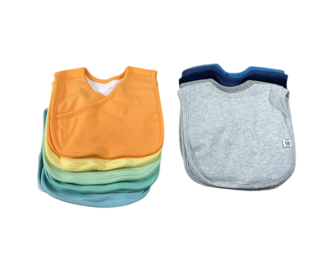 Shop Honest Baby 10-Pack Organic Cotton 4 in 1 Reversible Bibs, Rainbow Blues at GoodBuy Gear