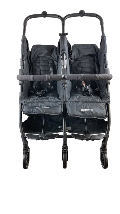 Shop Baby Monsters Kuki Twin Double Stroller, 2019, Black, S3 at GoodBuy Gear