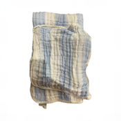 Shop HardNok Organic Muslin Hooded Baby Bath Towel 4 Piece Set, Blue Striped and White at GoodBuy Gear