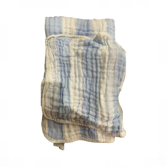 Shop HardNok Organic Muslin Hooded Baby Bath Towel 4 Piece Set, Blue Striped and White at GoodBuy Gear