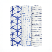 Shop Aden + Anais Silky Soft Swaddles (3 Pack), Indigo Shibori at GoodBuy Gear