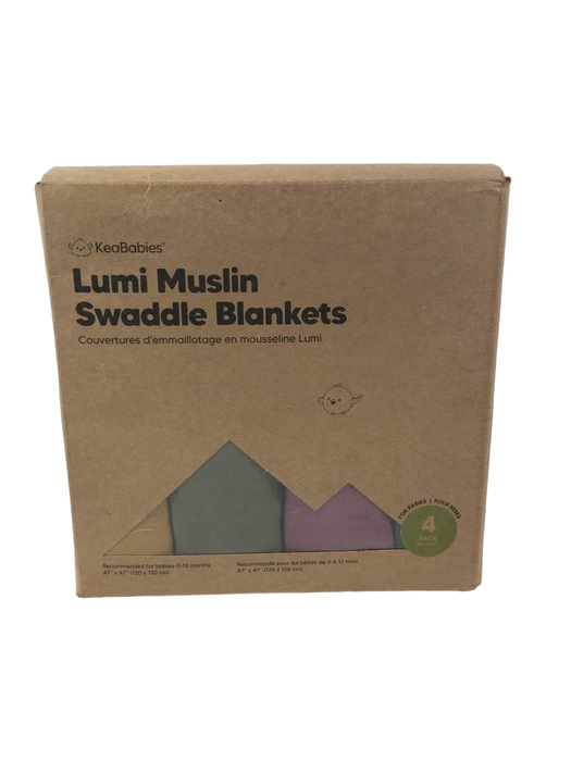 used KeaBabies Lumi Muslin Swaddle Blankets 4-Pack, Corals