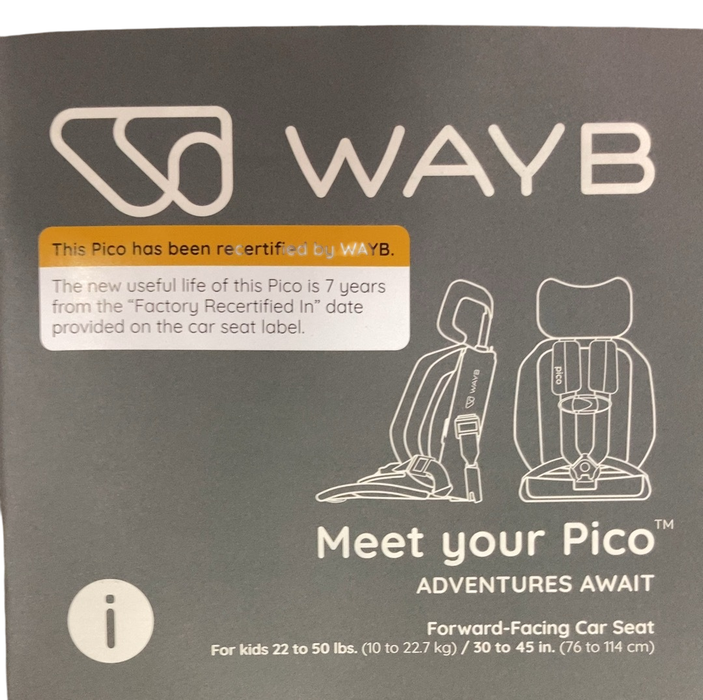 Shop WAYB Pico Portable Car Seat, 2021, Jet at GoodBuy Gear