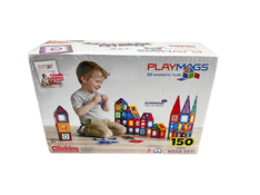 used Playmags 150 Piece Magnetic Tile Set